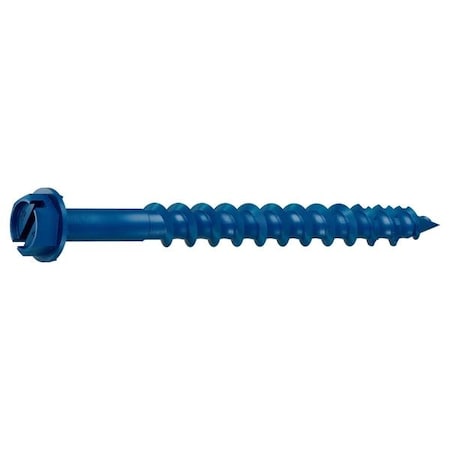 Tapcon 3/16-inch x 1-3/4-inch Climaseal Blue Slotted Hex Head Concrete Screw Anchors w/Drill Bit, 100PK 3020